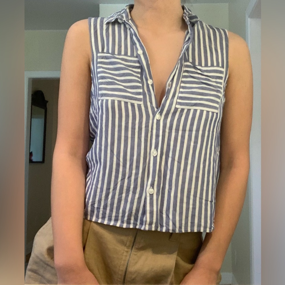 Only Stripped Sleeveless Blouse